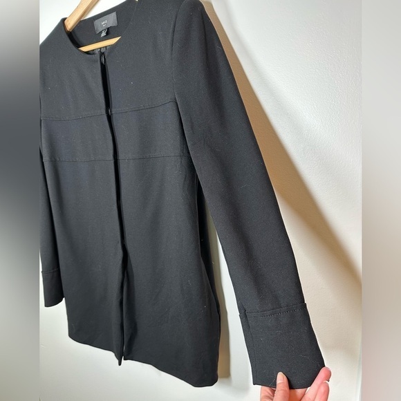 Mng Suit Jacket Oversized Ling Blazer‎ with Snaps Black Medium - Picture 2 of 7